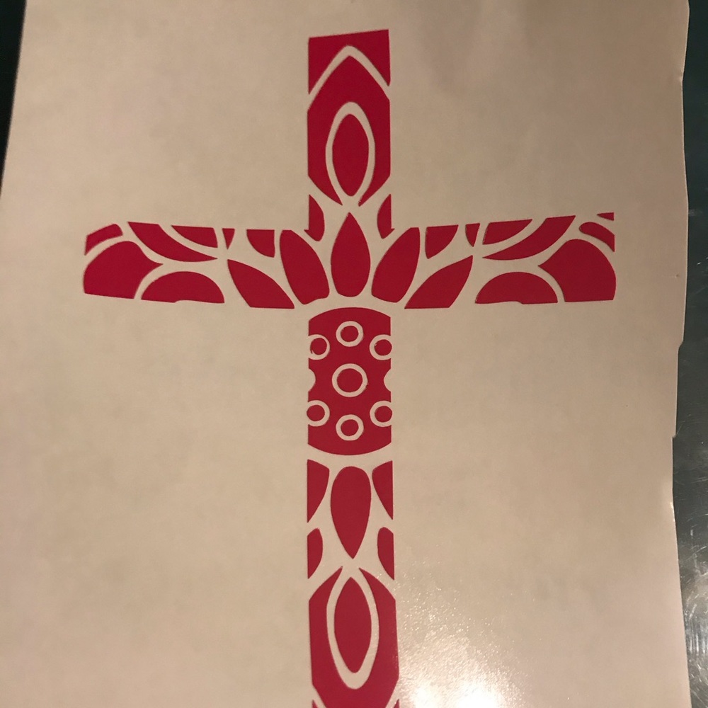 Pink Cross Vinyl Decal
